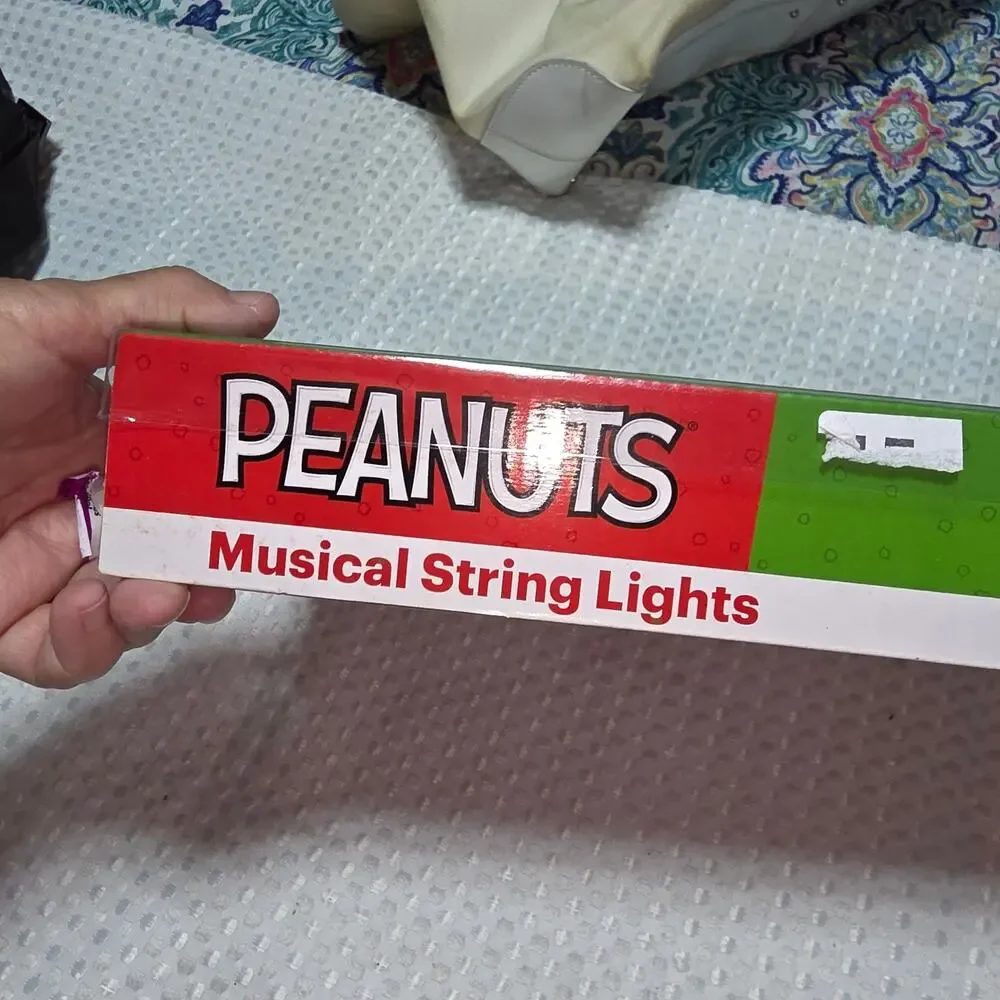 NEW PEANUTS MUSICAL LIGHTS UP CHRISTMAS STRING SNOWFLAKE STRING SET
